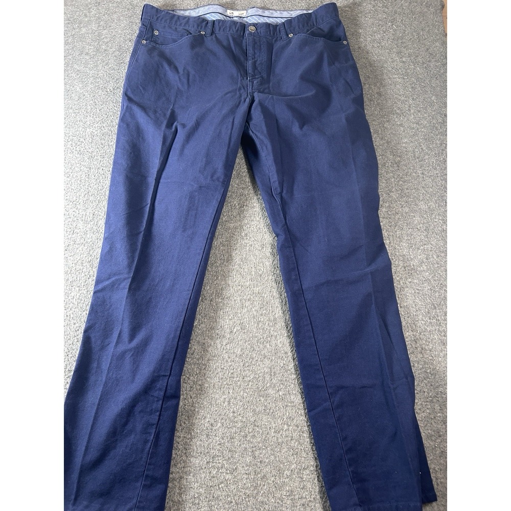 Peter Millar Crown Vintage Canvas Pants Men 38x33 Blue‎ 5-Pocket Stretch MF18B86